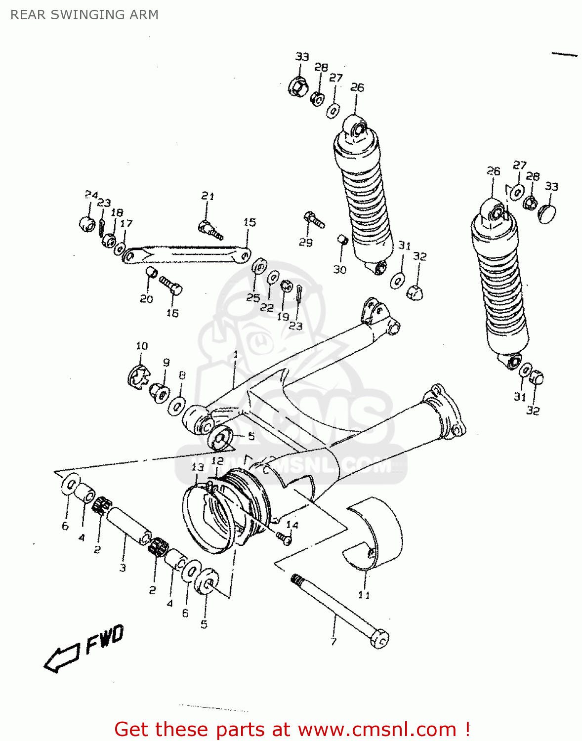 REAR SWINGING ARM VS800GL 1999 (X) (E02 E04 E17 E18 E22 E25 E34)