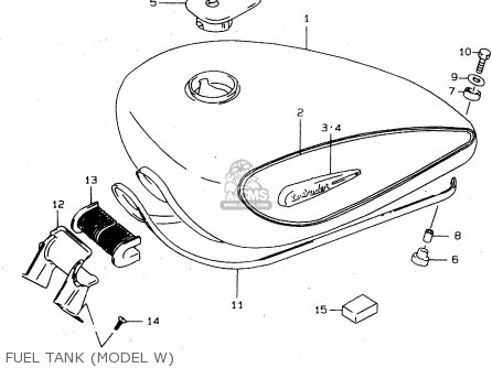 FUEL TANK (MODEL W) - VS800GL 1999 (X) (E02 E04 E17 E18 E22 E25 E34)