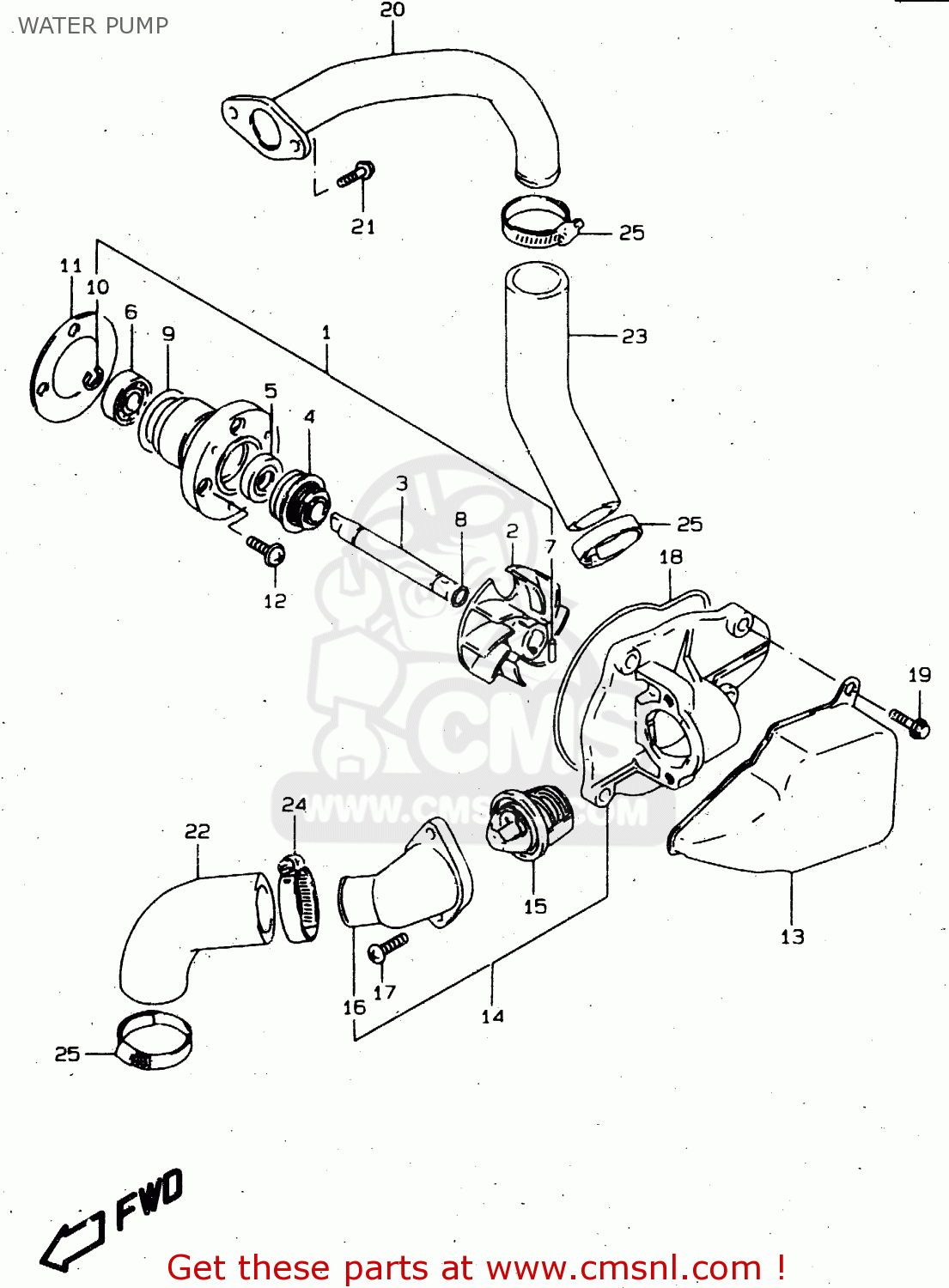 WATER PUMP VS800GL 2000 (Y) (E02 E04 E17 E18 E22 E25 E34)