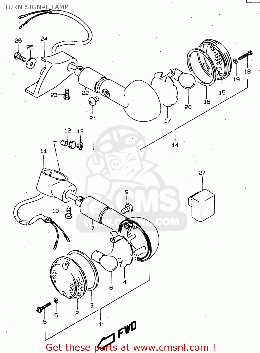 TURN SIGNAL LAMP VS800GL 2000 (Y) (E02 E04 E17 E18 E22 E25 E34)