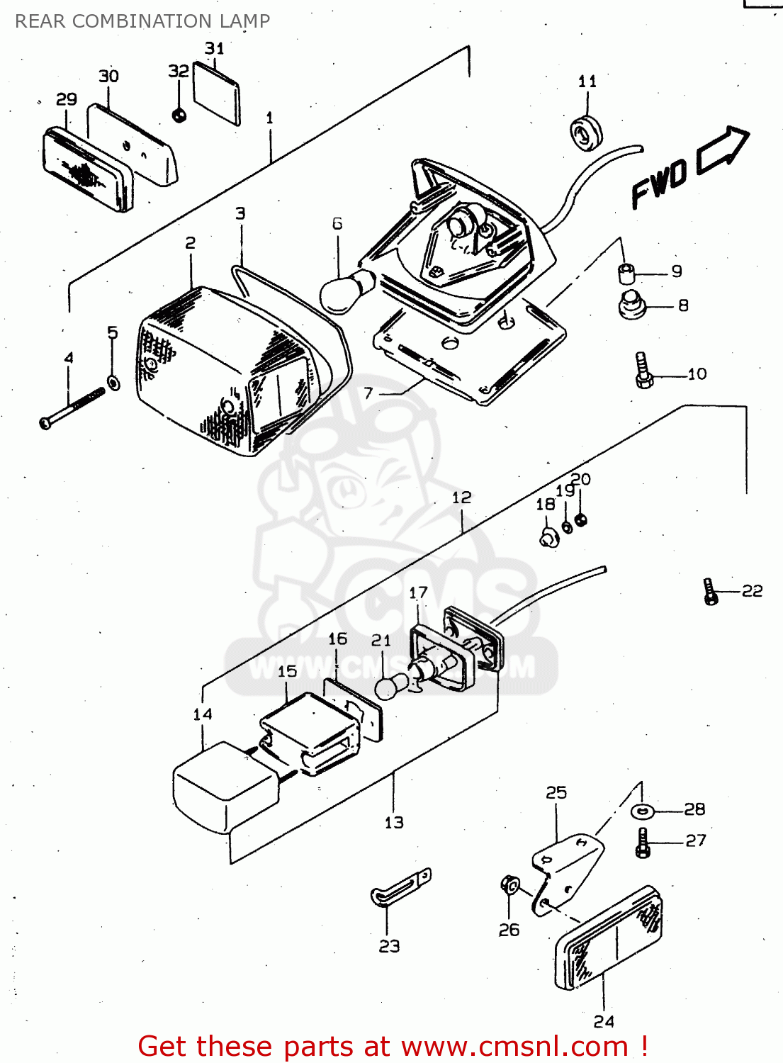 REAR COMBINATION LAMP VS800GL 2000 (Y) (E02 E04 E17 E18 E22 E25 E34)