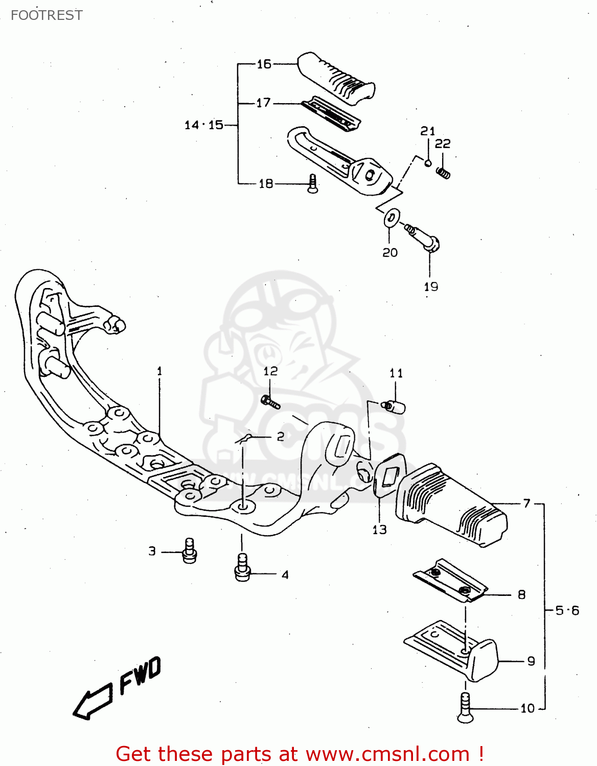 FOOTREST VS800GL 2000 (Y) (E02 E04 E17 E18 E22 E25 E34)