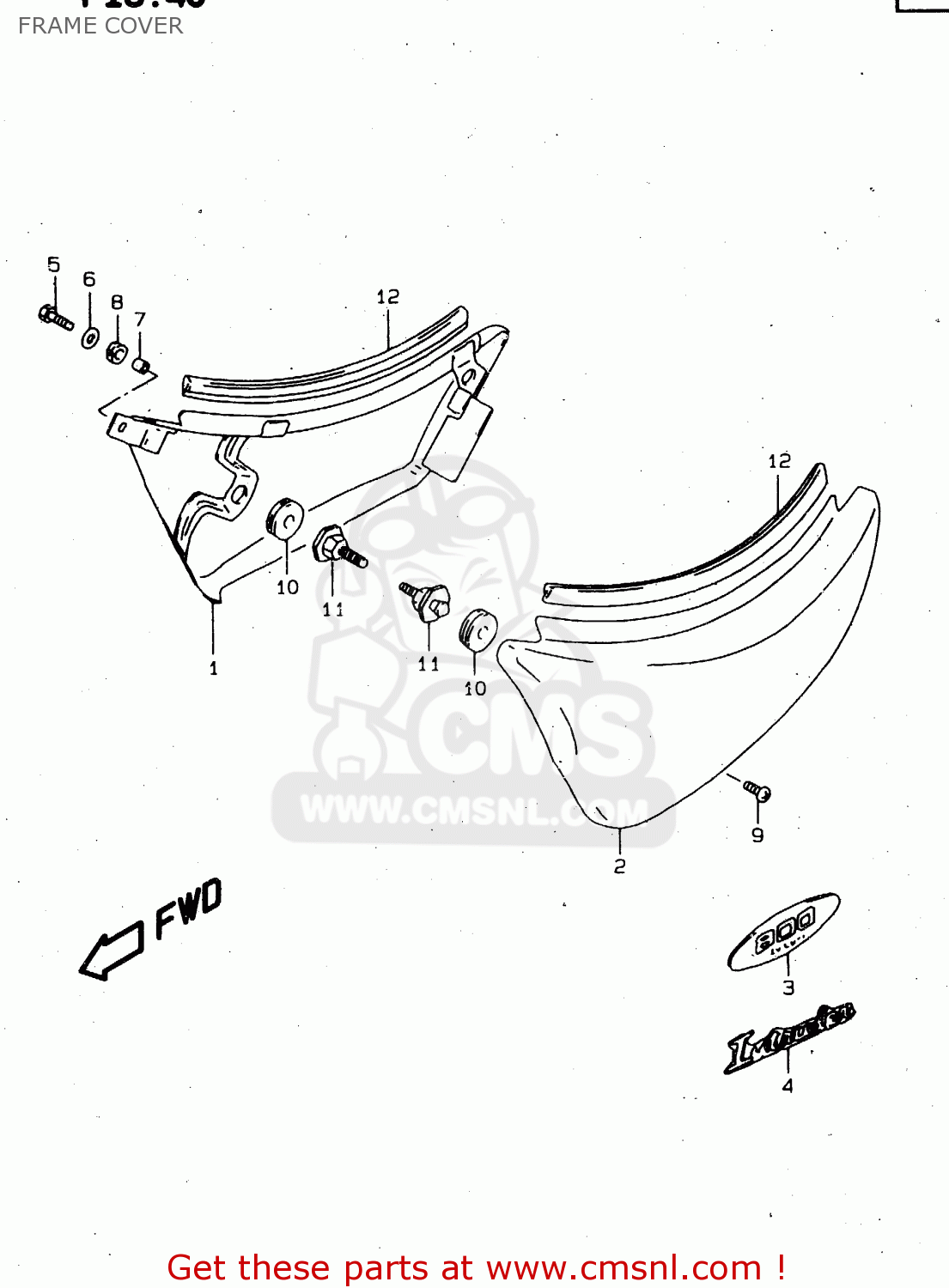 FRAME COVER VS800GL 2000 (Y) (E02 E04 E17 E18 E22 E25 E34)