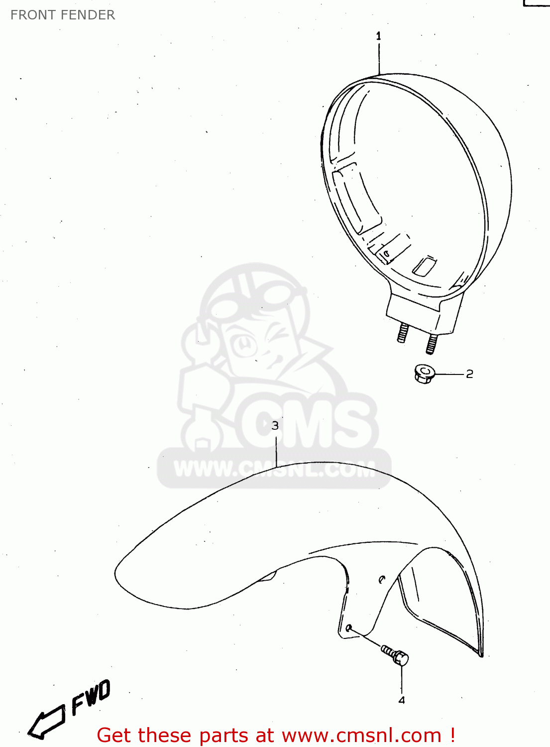 FRONT FENDER VS800GL 2000 (Y) (E02 E04 E17 E18 E22 E25 E34)