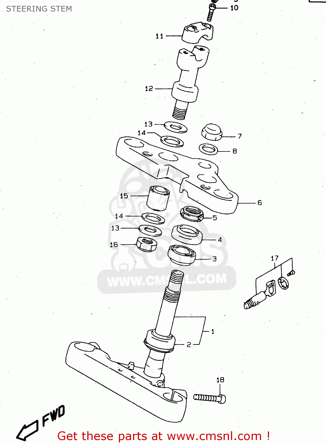 STEERING STEM VS800GL 2000 (Y) (E02 E04 E17 E18 E22 E25 E34)