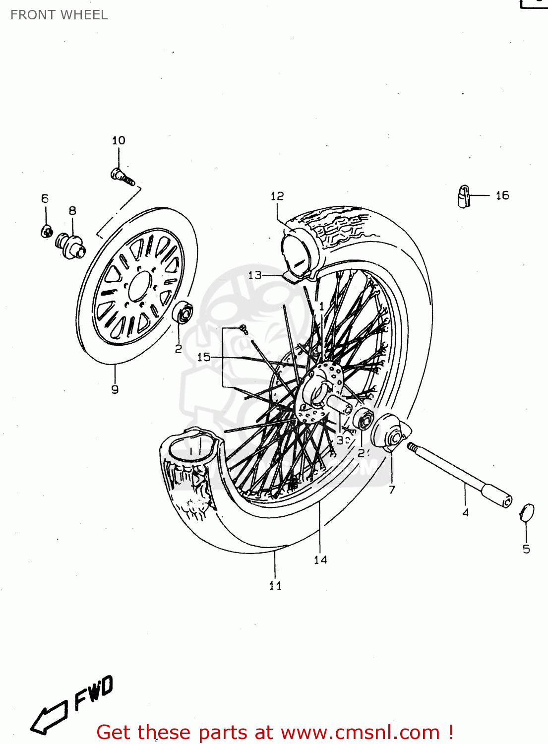 FRONT WHEEL VS800GL 2000 (Y) (E02 E04 E17 E18 E22 E25 E34)