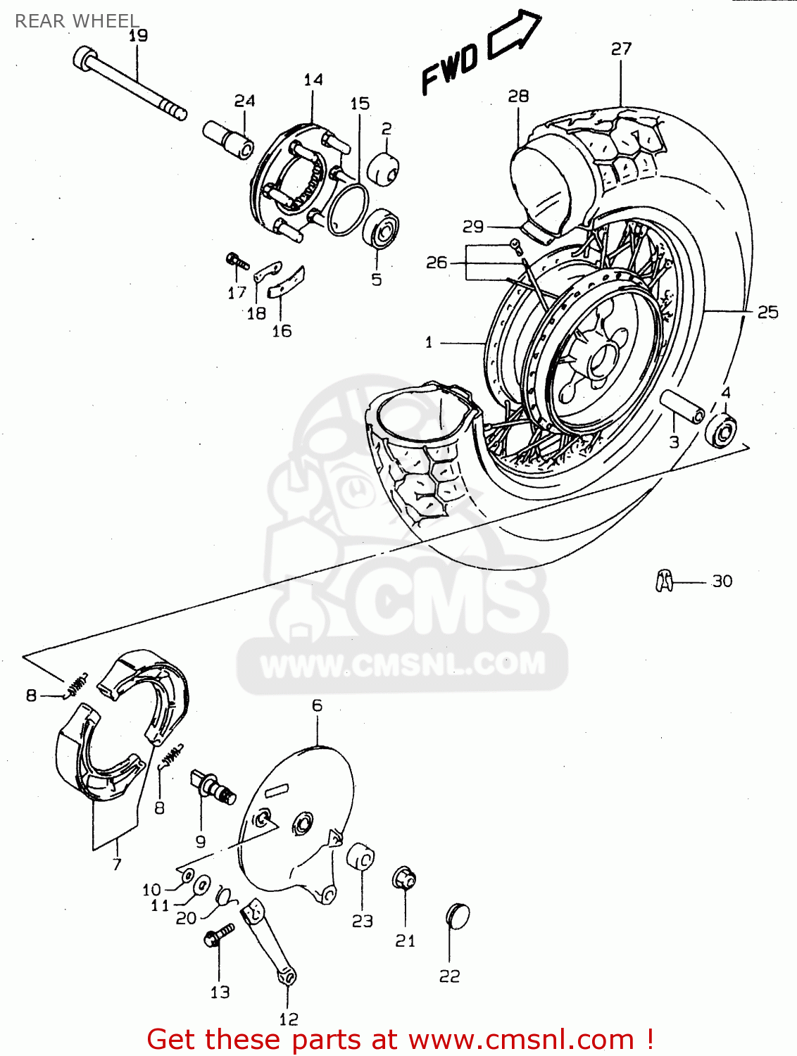 REAR WHEEL VS800GL 2000 (Y) (E02 E04 E17 E18 E22 E25 E34)