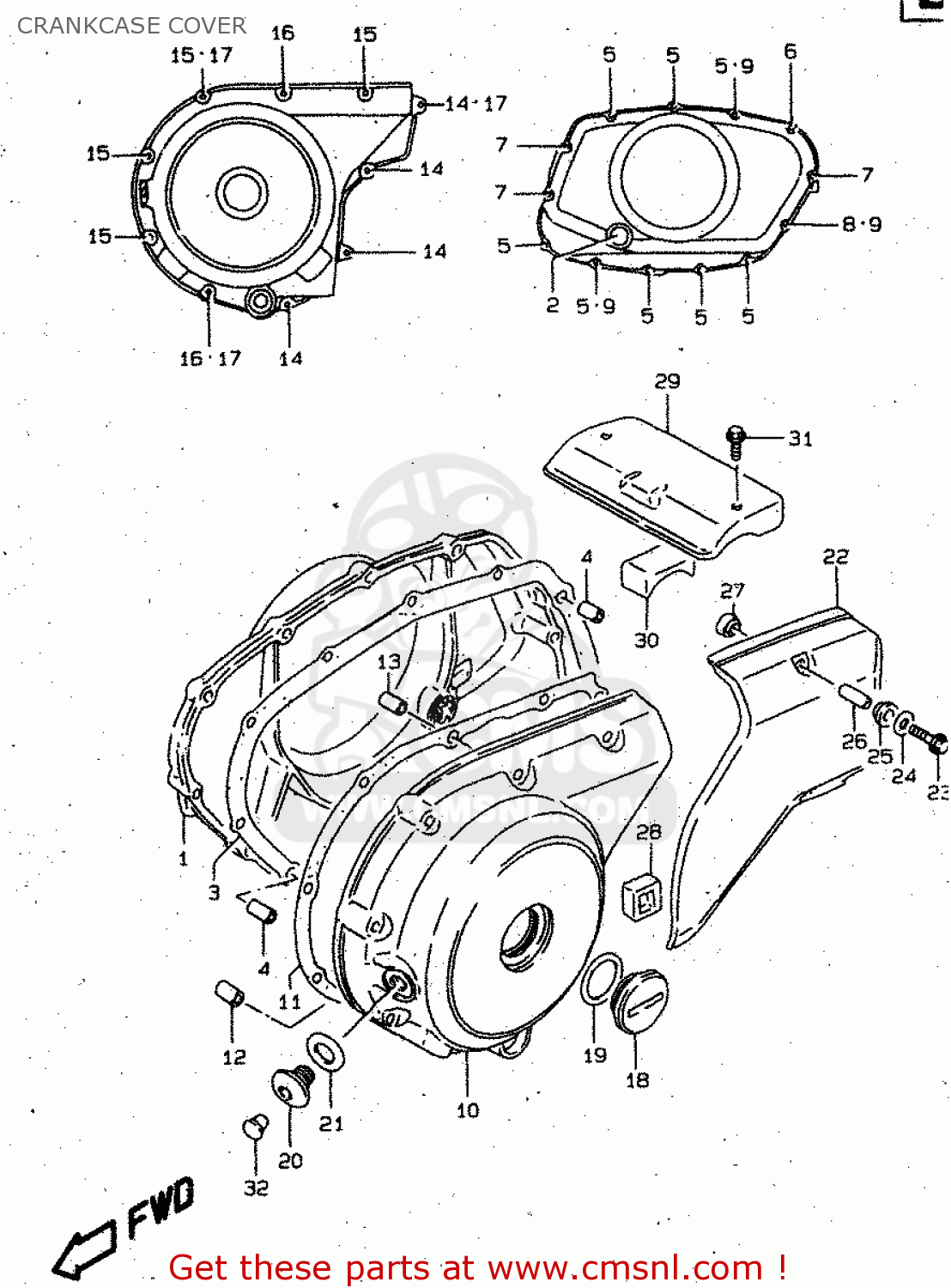 CRANKCASE COVER VS800GL 2000 (Y) (E02 E04 E17 E18 E22 E25 E34)