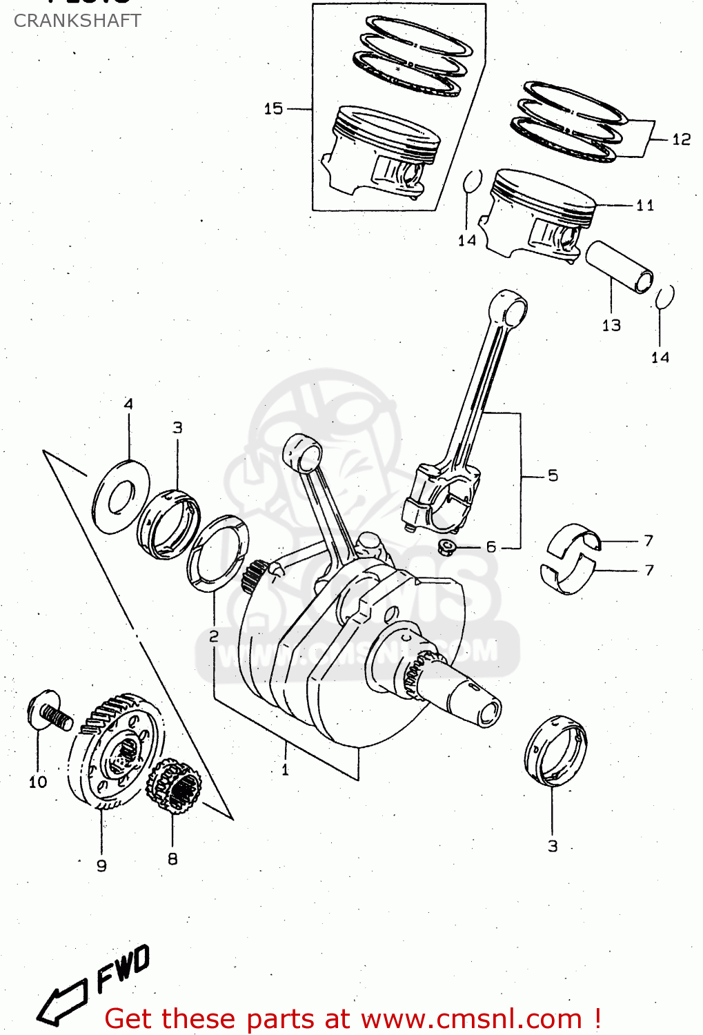 CRANKSHAFT VS800GL 2000 (Y) (E02 E04 E17 E18 E22 E25 E34)