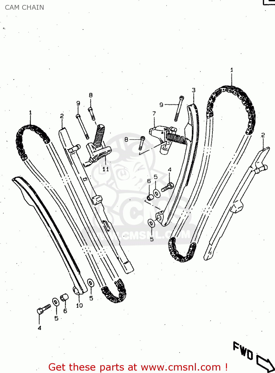 CAM CHAIN VS800GL 2000 (Y) (E02 E04 E17 E18 E22 E25 E34)