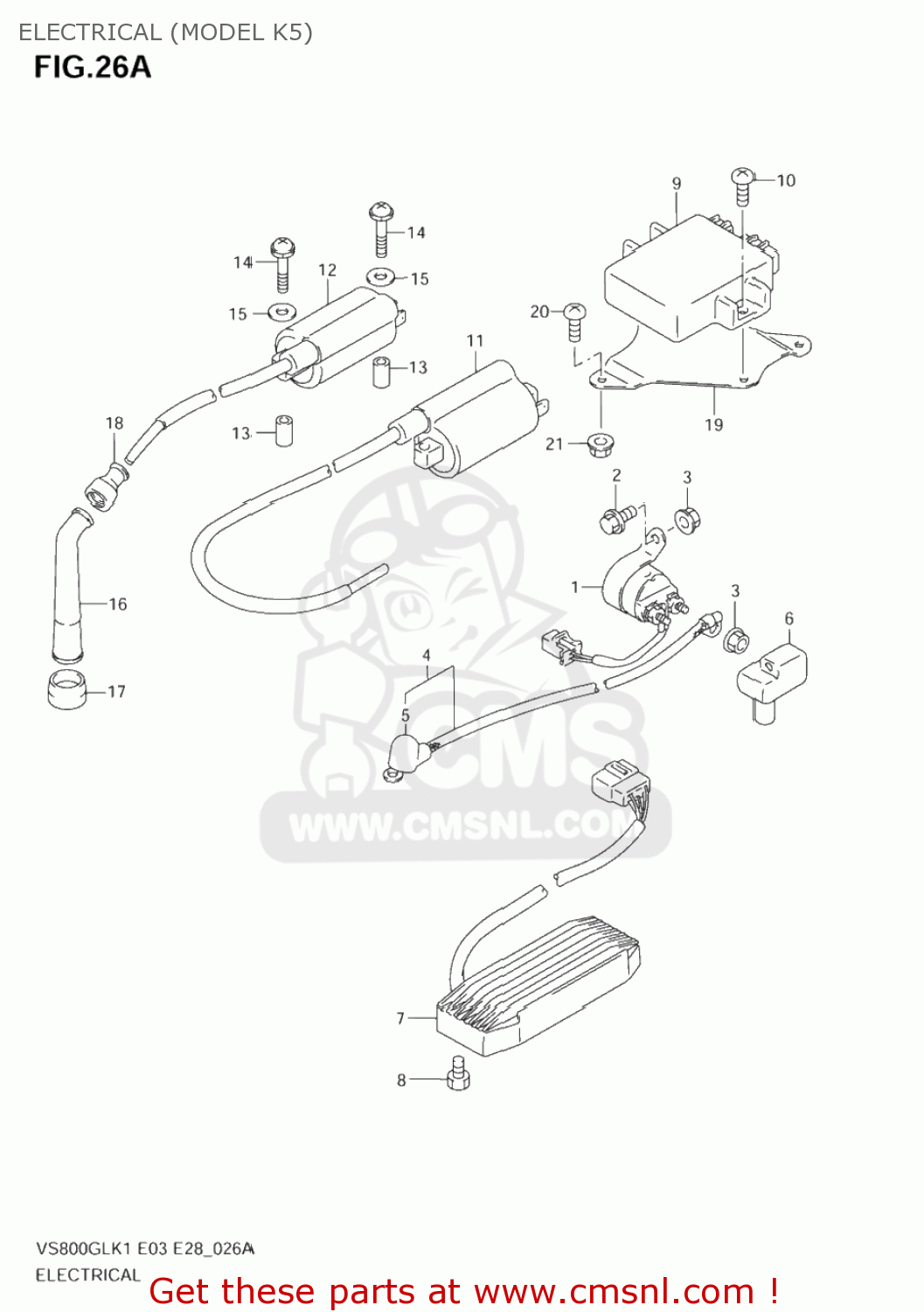 ELECTRICAL (MODEL K5) VS800GL BOULEVARD S50 2005 (K5) CALIFORNIA (E33)