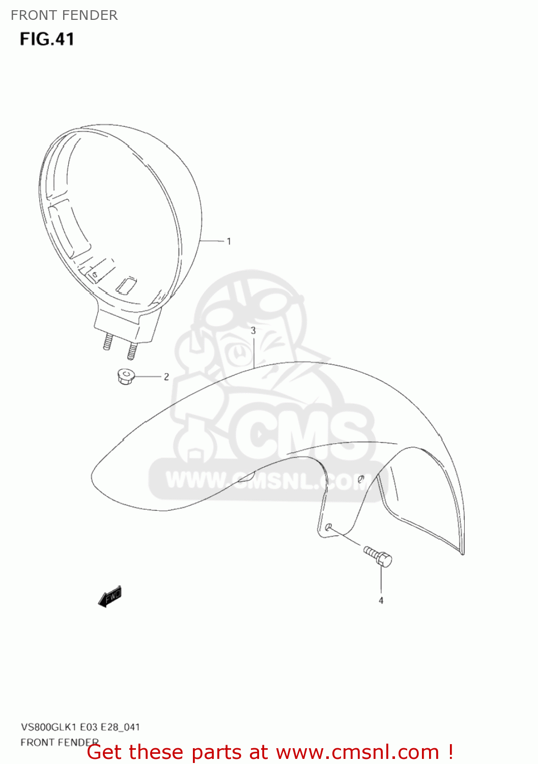 FRONT FENDER VS800GL BOULEVARD S50 2005 (K5) CALIFORNIA (E33)