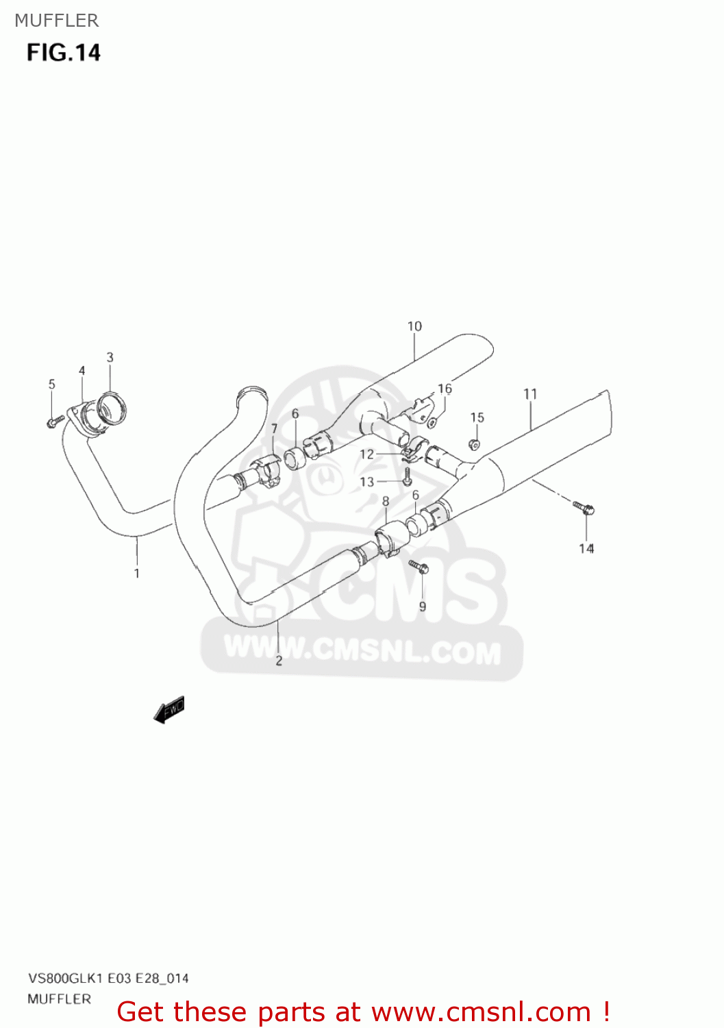 MUFFLER VS800GL BOULEVARD S50 2005 (K5) CALIFORNIA (E33)