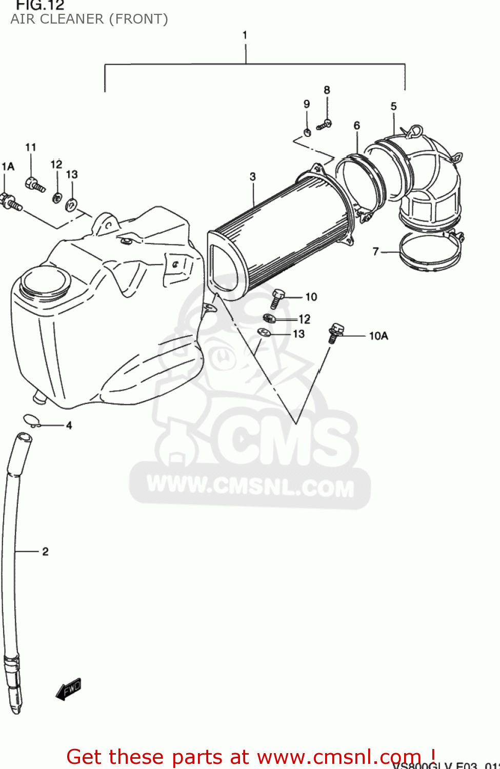 AIR CLEANER (FRONT) VS800GL INTRUDER 1992 (N) USA (E03)