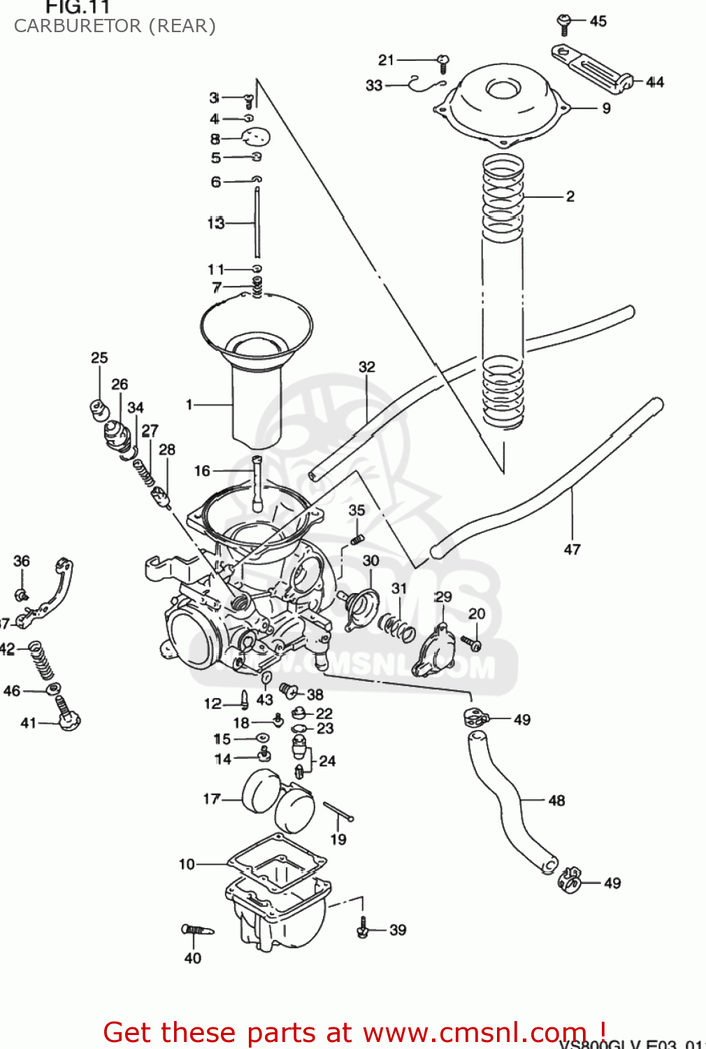 CARBURETOR (REAR) VS800GL INTRUDER 1992 (N) USA (E03)