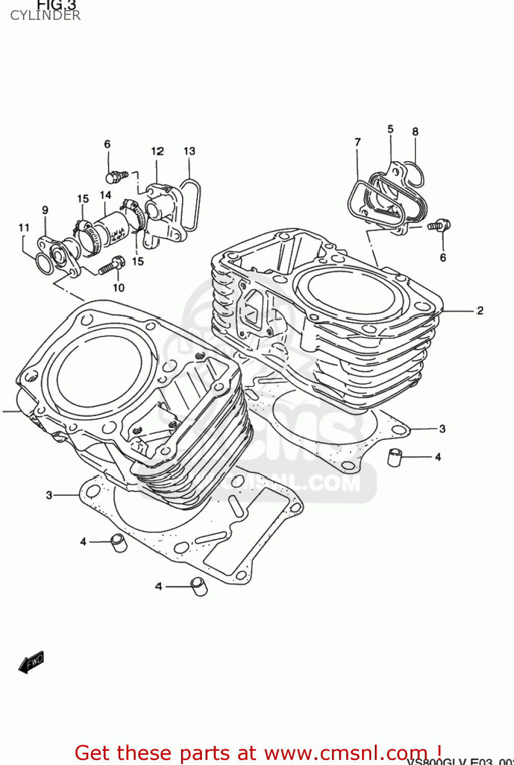 CYLINDER VS800GL INTRUDER 1992 (N) USA (E03)