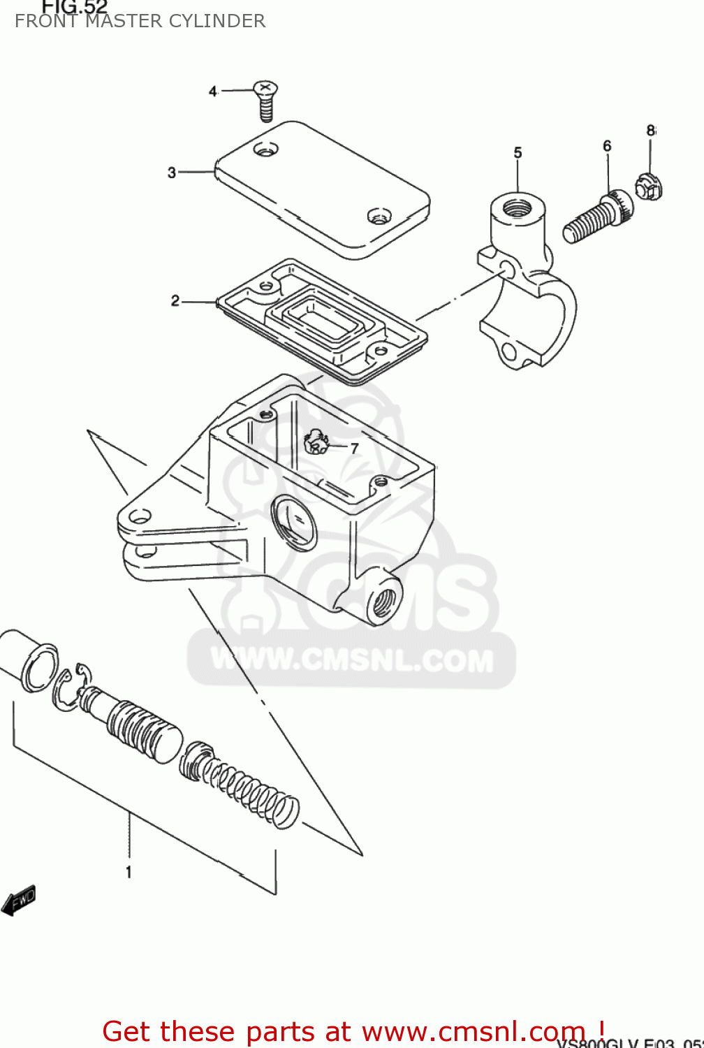 FRONT MASTER CYLINDER VS800GL INTRUDER 1992 (N) USA (E03)