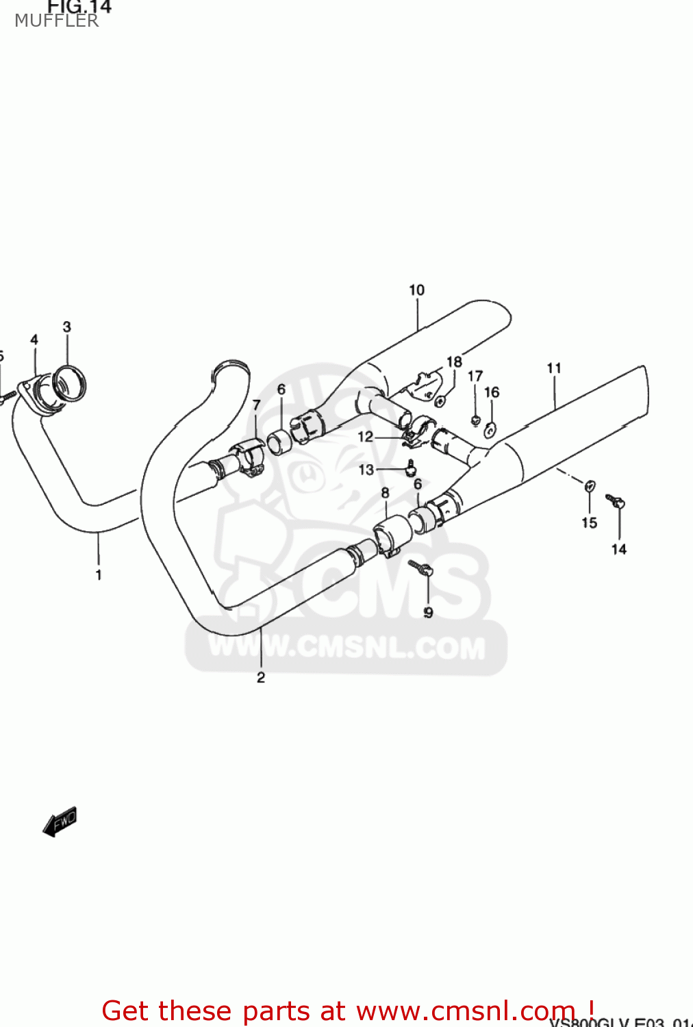 MUFFLER VS800GL INTRUDER 1992 (N) USA (E03)