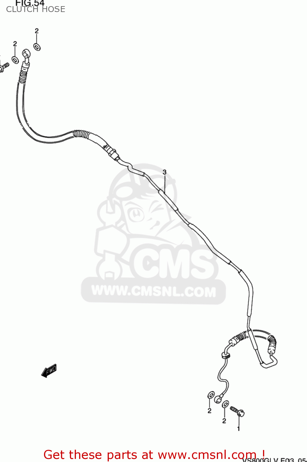 CLUTCH HOSE VS800GL INTRUDER 1993 (P) USA (E03)