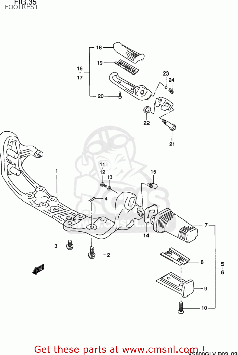 FOOTREST VS800GL INTRUDER 1993 (P) USA (E03)