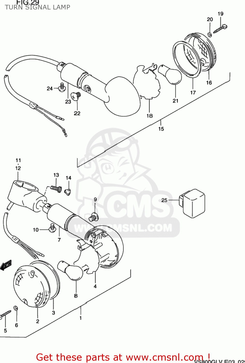 TURN SIGNAL LAMP VS800GL INTRUDER 1993 (P) USA (E03)