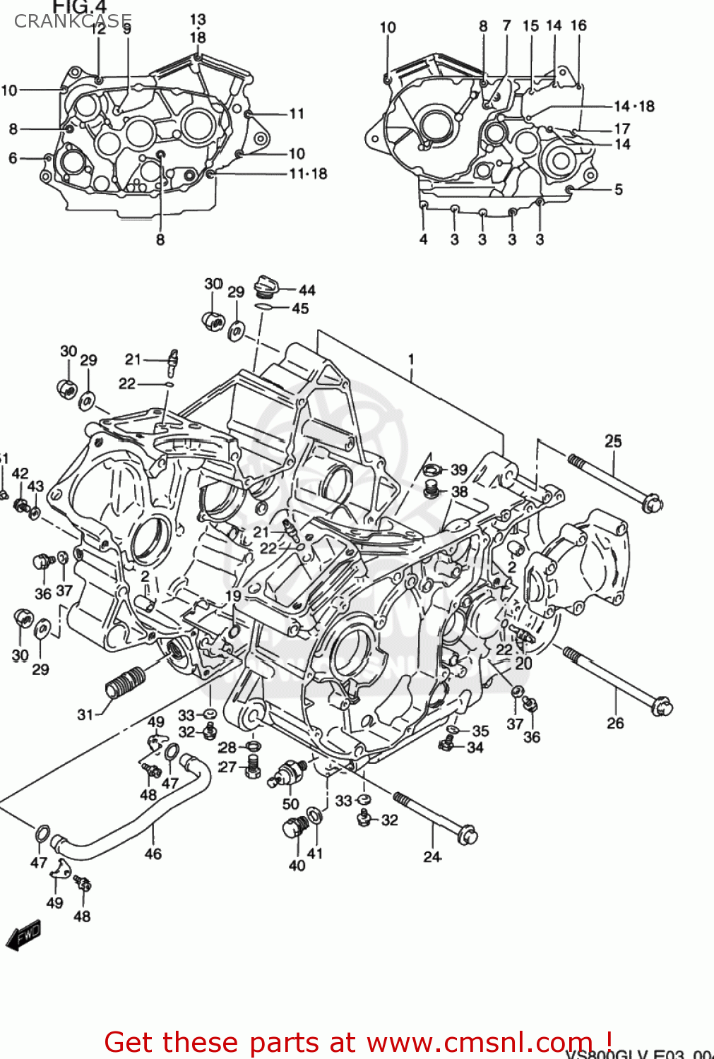 CRANKCASE VS800GL INTRUDER 1994 (R) USA (E03)