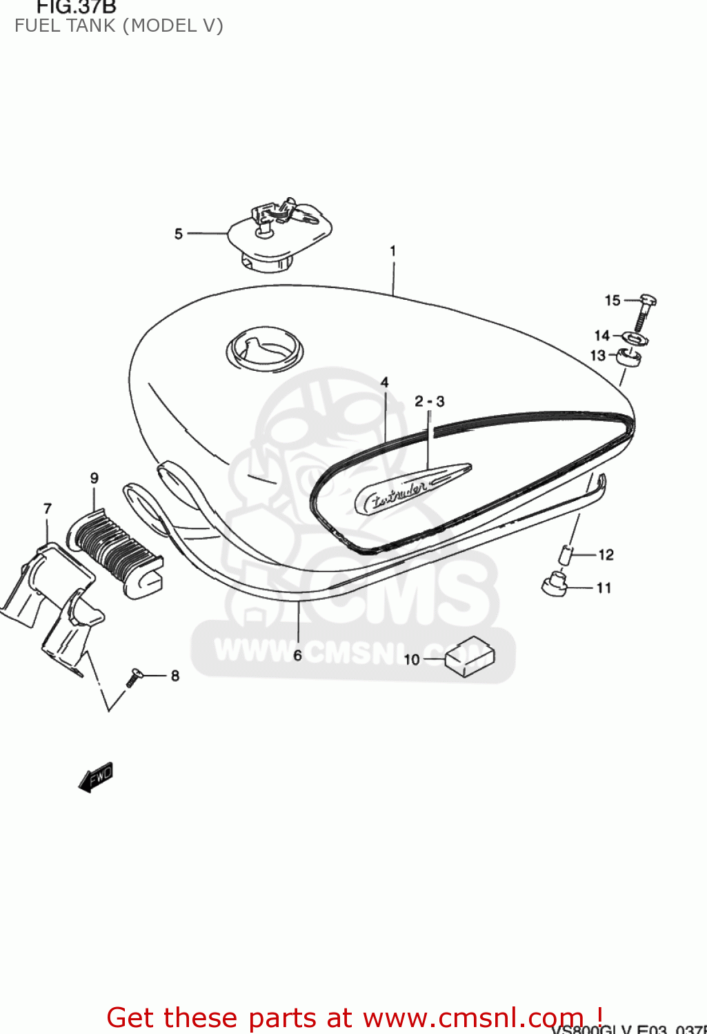 FUEL TANK (MODEL V) VS800GL INTRUDER 1994 (R) USA (E03)