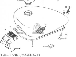 FUEL TANK (MODEL S/T) - VS800GL INTRUDER 1994 (R) USA (E03)