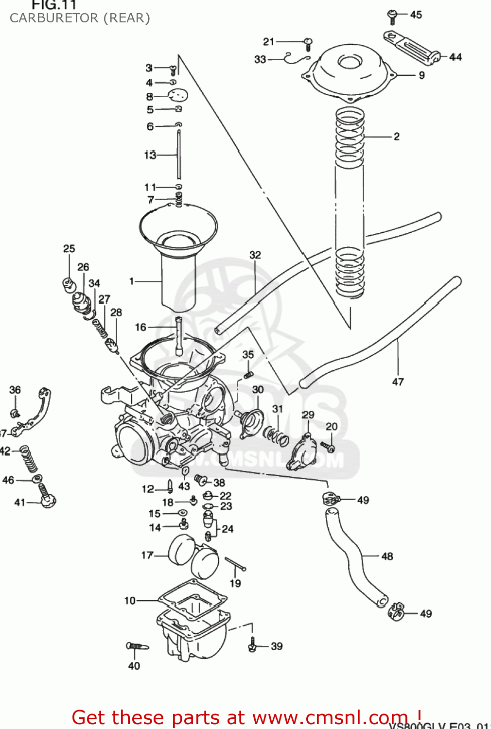 Suzuki VS800GL INTRUDER 1995 (S) USA (E03) CARBURETOR (REAR) buy