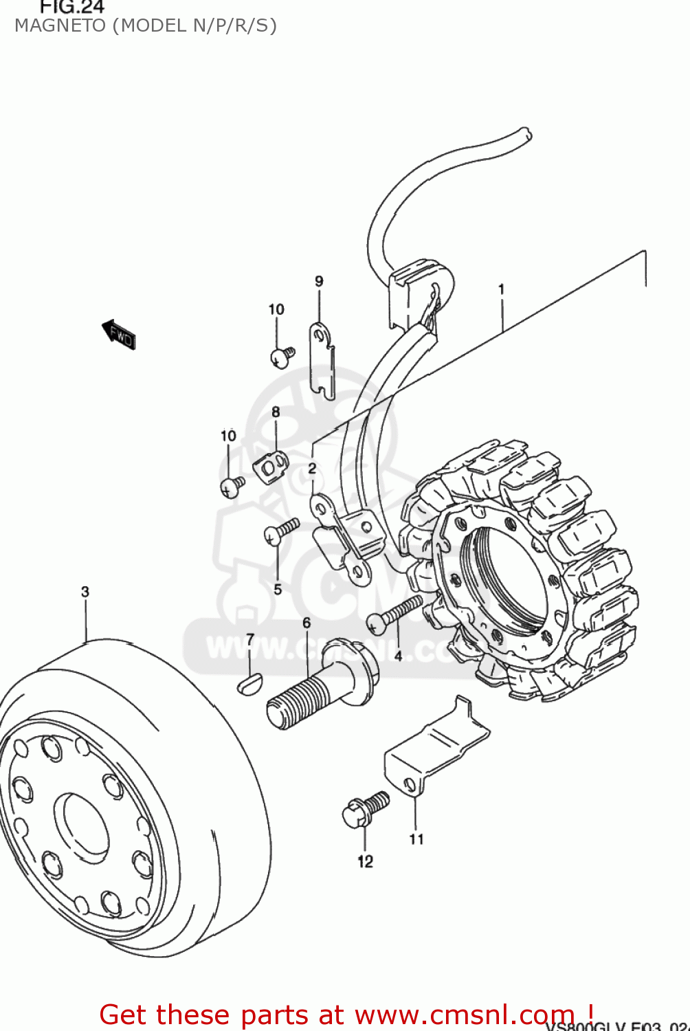MAGNETO (MODEL N/P/R/S) VS800GL INTRUDER 1995 (S) USA (E03)