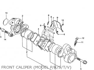 FRONT CALIPER (MODEL P/R/S/T/V) - VS800GL INTRUDER 1995 (S) USA (E03)