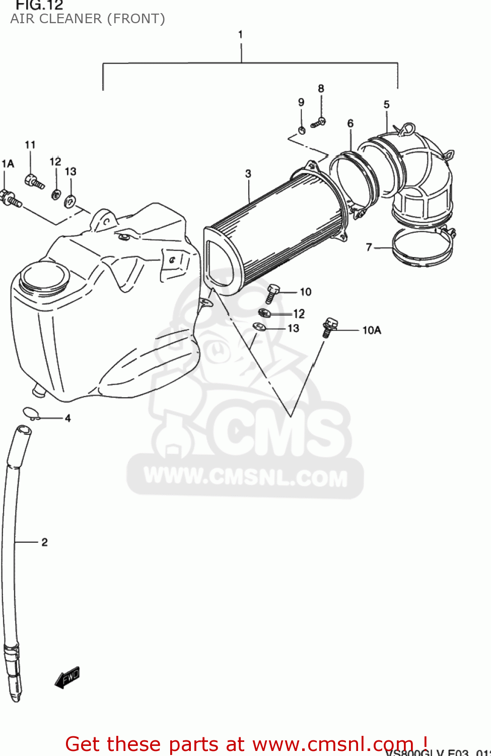 AIR CLEANER (FRONT) VS800GL INTRUDER 1996 (T) USA (E03)