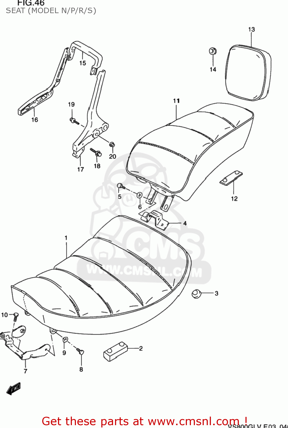 SEAT (MODEL N/P/R/S) VS800GL INTRUDER 1996 (T) USA (E03)