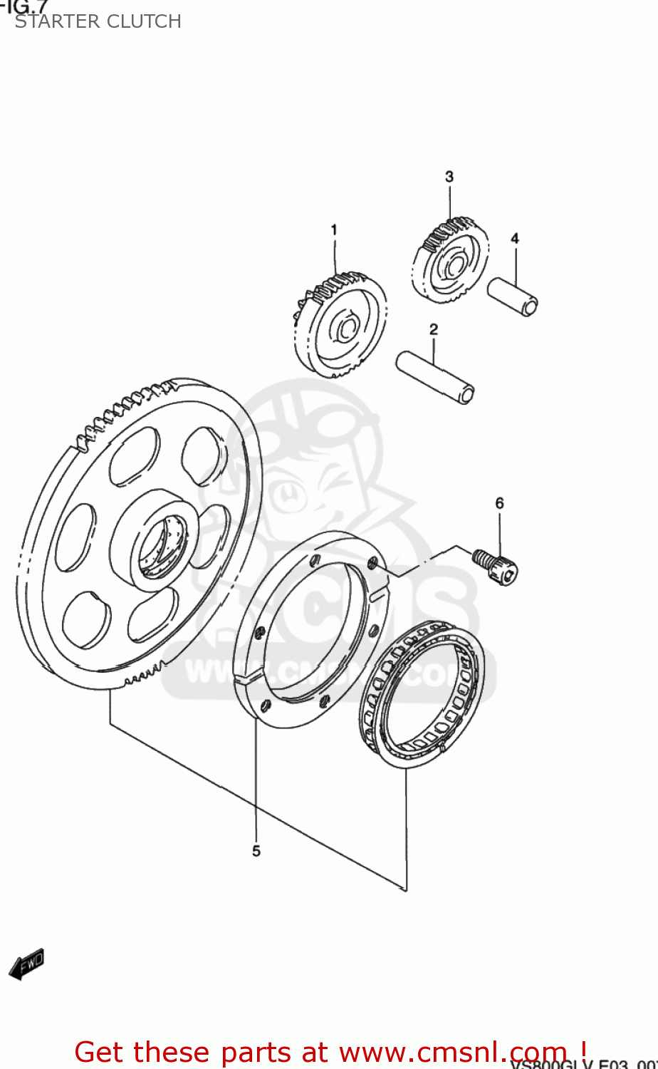 STARTER CLUTCH VS800GL INTRUDER 1996 (T) USA (E03)