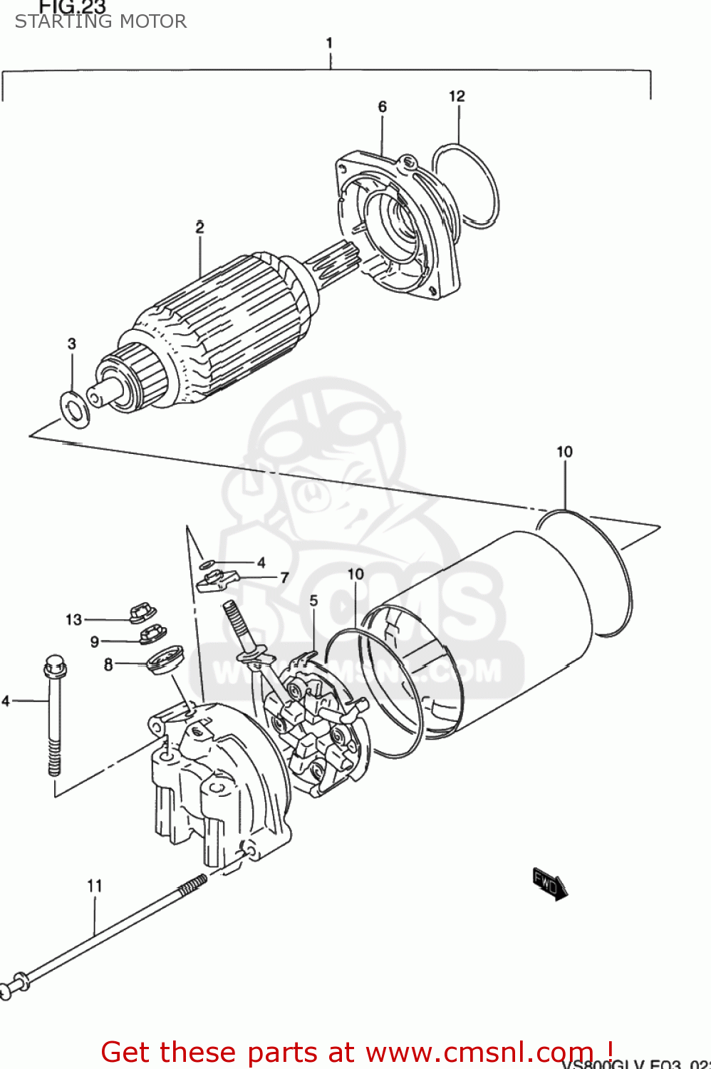 STARTING MOTOR VS800GL INTRUDER 1996 (T) USA (E03)
