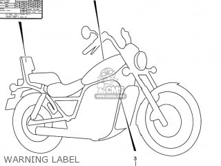 WARNING LABEL - VS800GL INTRUDER 1996 (T) USA (E03)