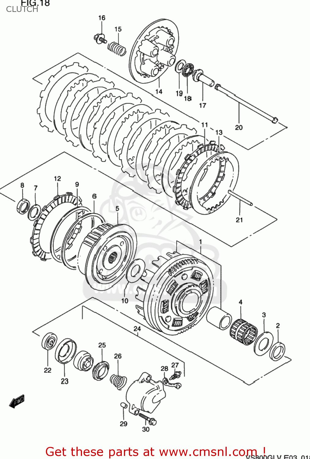 CLUTCH VS800GL INTRUDER 1997 (V) USA (E03)