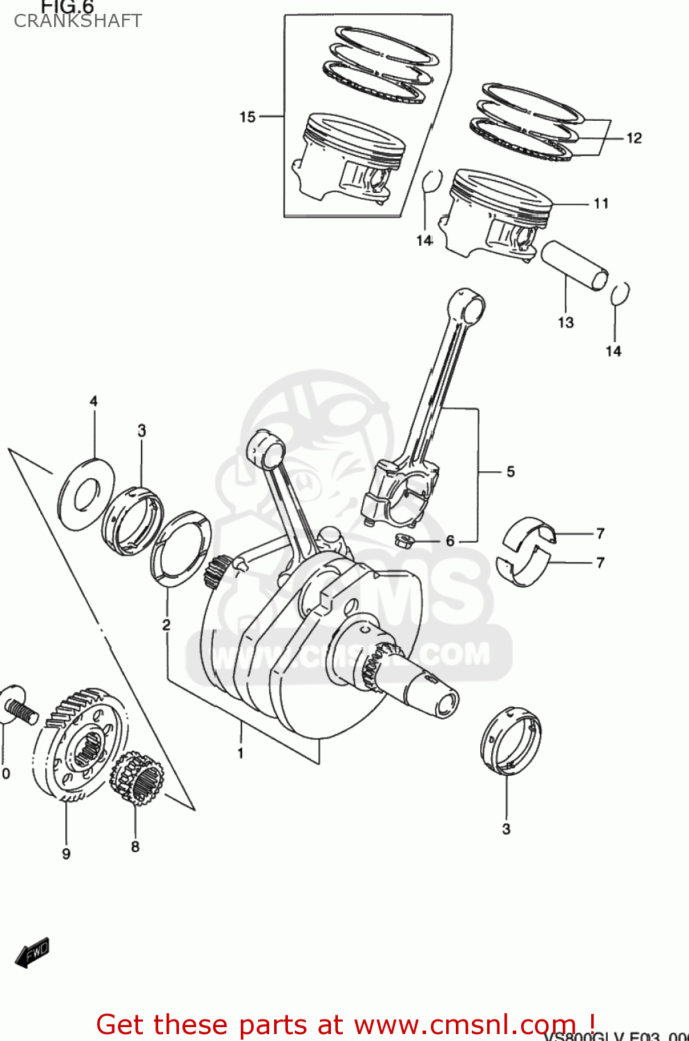 CRANKSHAFT VS800GL INTRUDER 1997 (V) USA (E03)