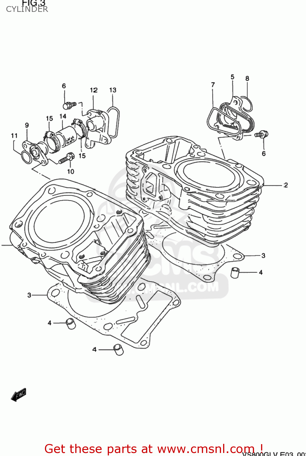 CYLINDER VS800GL INTRUDER 1997 (V) USA (E03)