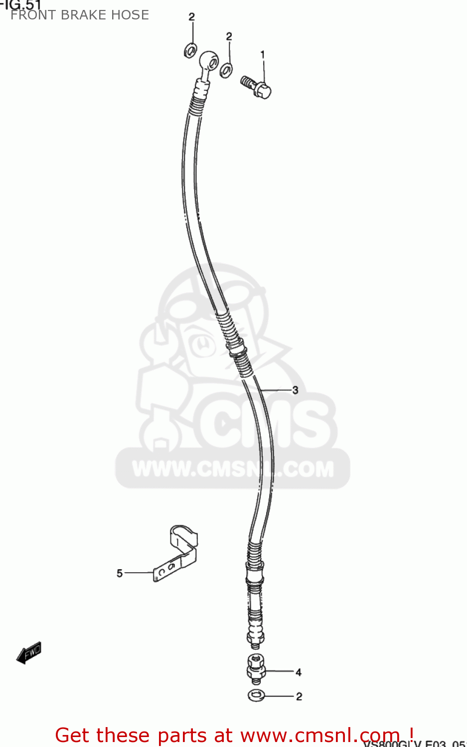 FRONT BRAKE HOSE VS800GL INTRUDER 1997 (V) USA (E03)