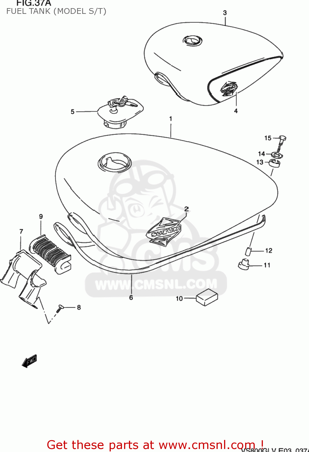 FUEL TANK (MODEL S/T) VS800GL INTRUDER 1997 (V) USA (E03)