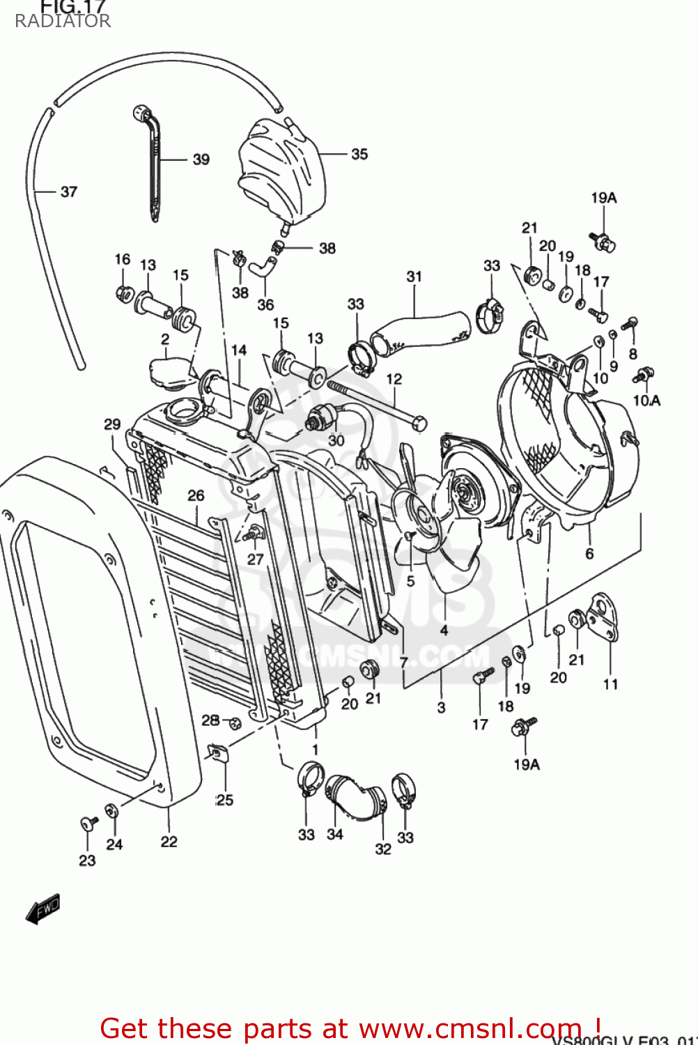 RADIATOR VS800GL INTRUDER 1997 (V) USA (E03)