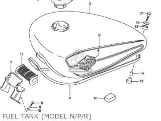 FUEL TANK (MODEL N/P/R) - VS800GL INTRUDER 1997 (V) USA (E03)