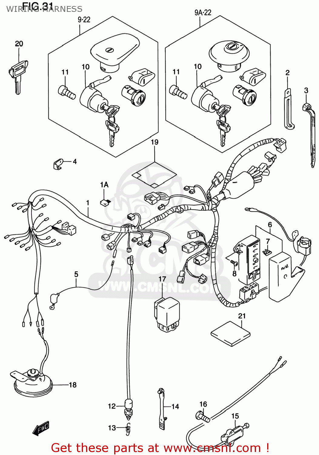 Suzuki Vs800gl Intruder 1998 W Usa E03 Wiring Harness Buy Original Wiring Harness Spares 8399