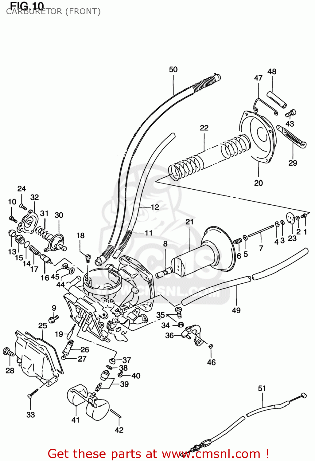 CARBURETOR (FRONT) VS800GL INTRUDER 1998 (W) USA (E03)
