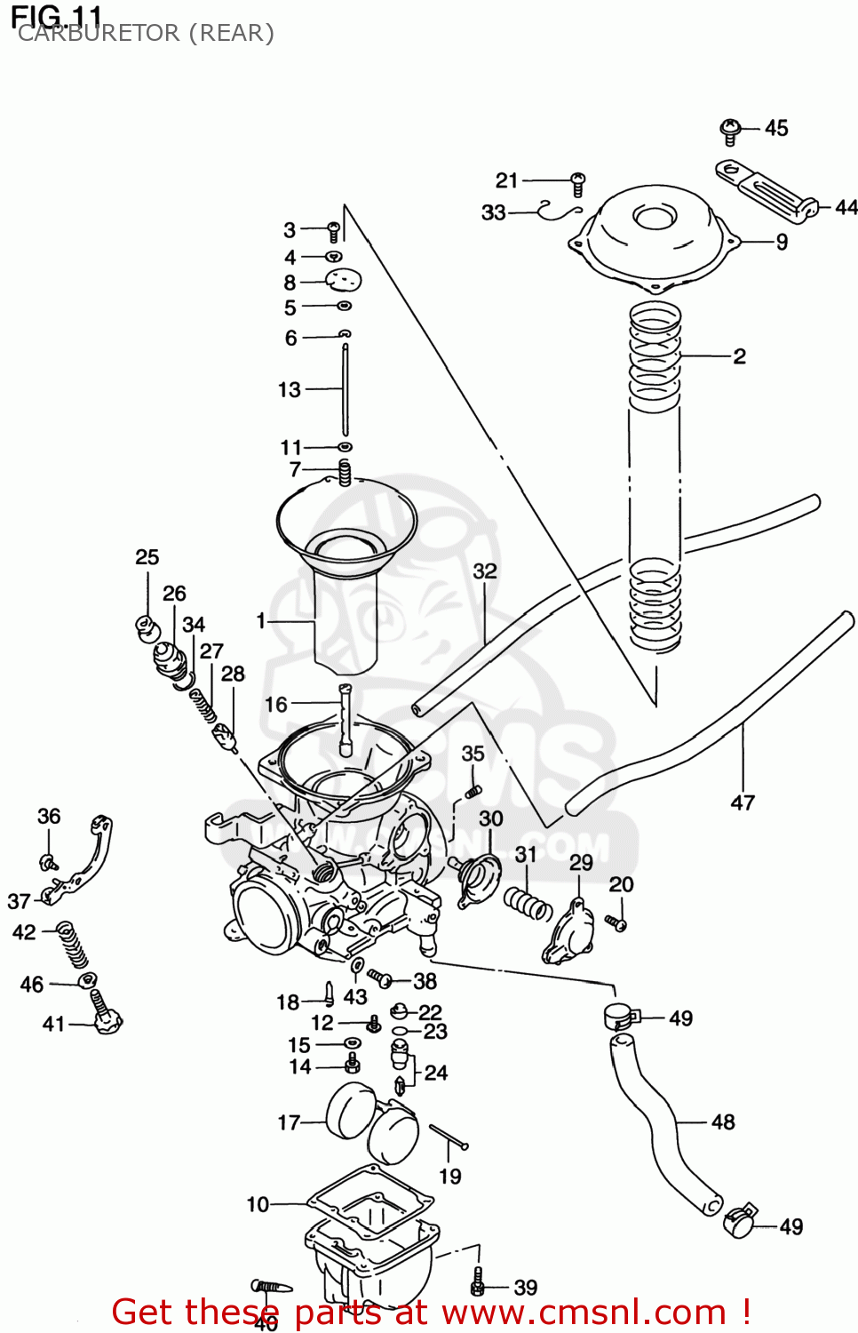 CARBURETOR (REAR) VS800GL INTRUDER 1998 (W) USA (E03)