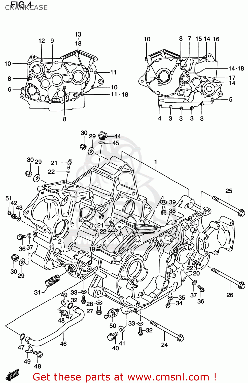 CRANKCASE VS800GL INTRUDER 1998 (W) USA (E03)