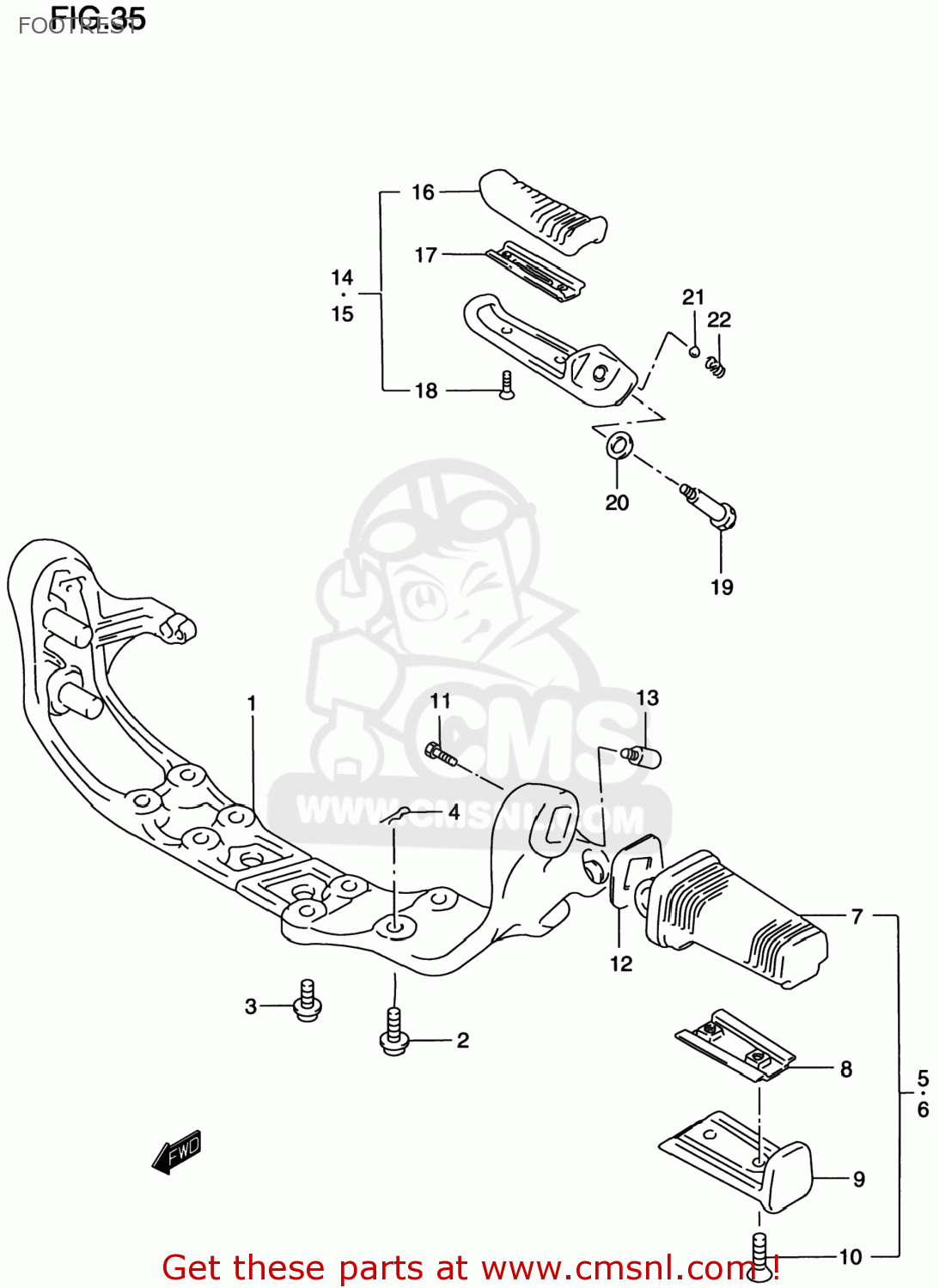 FOOTREST VS800GL INTRUDER 1998 (W) USA (E03)