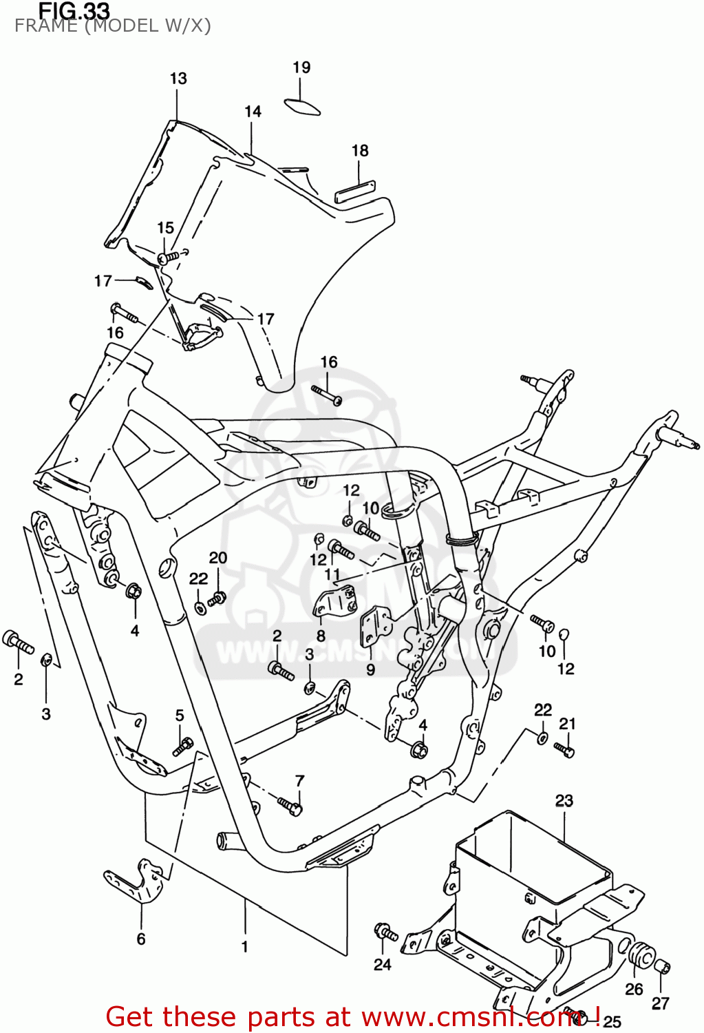 FRAME (MODEL W/X) VS800GL INTRUDER 1998 (W) USA (E03)