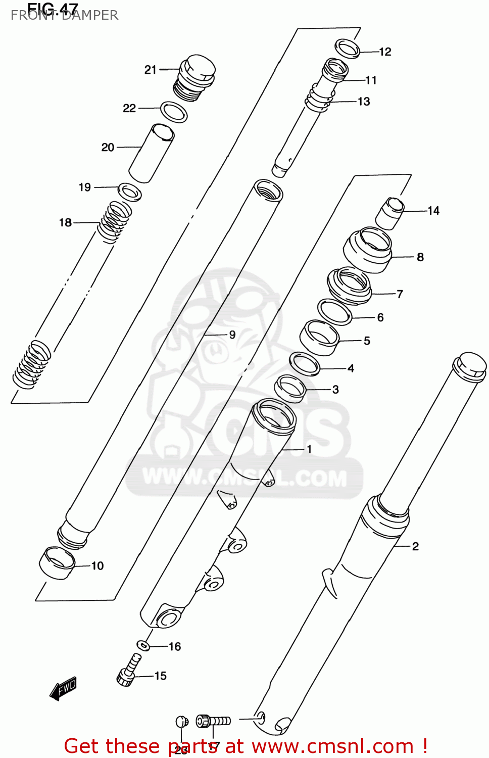 FRONT DAMPER VS800GL INTRUDER 1998 (W) USA (E03)